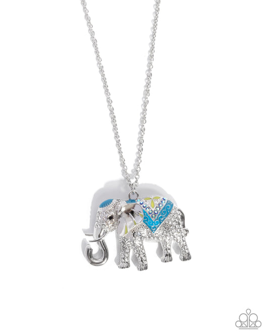 Educated Elephant - Blue - Paparazzi Necklace