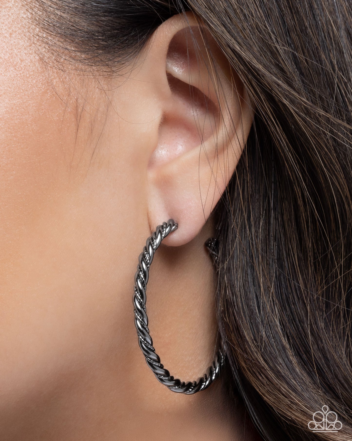 Coiled Class - Black - Paparazzi Earrings