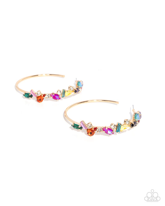 Multicolored Memory - Multi - Paparazzi Hoop Earrings