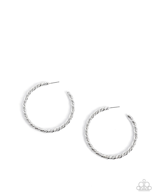 Coiled Class - Silver - Paparazzi Earrings
