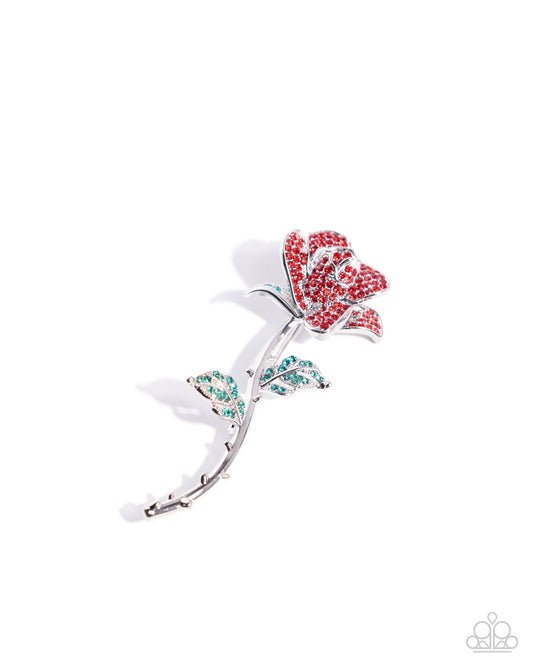 Reliable Rose - Red - Paparazzi Brooch
