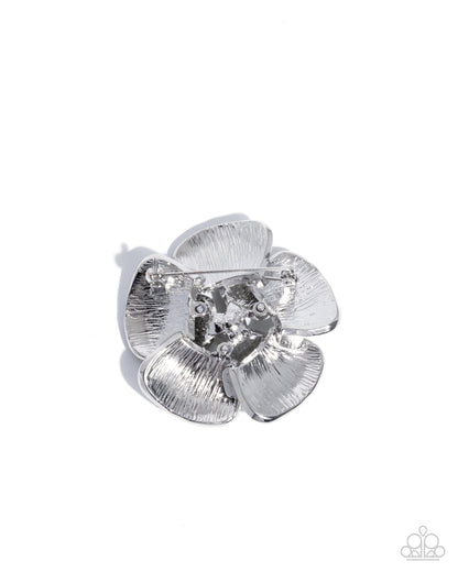 Festive Flourish - White - Paparazzi Brooch