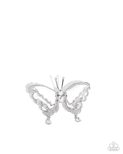 Articulate Aerial - White - Paparazzi Brooch