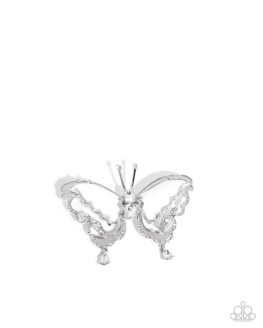 Articulate Aerial - White - Paparazzi Brooch