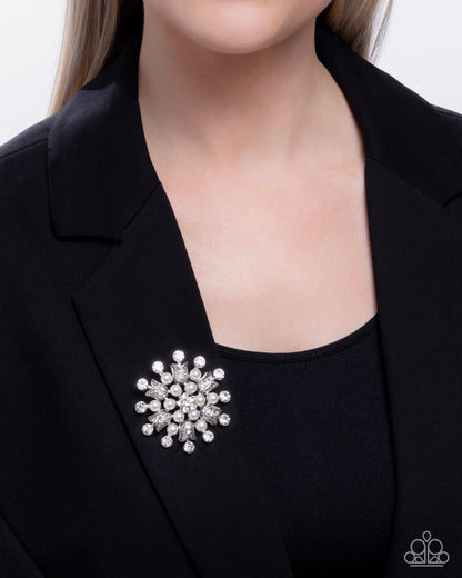 Pearly Prologue - White - Paparazzi Brooch