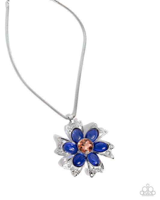 Floral Figurehead - Blue - Paparazzi Necklace