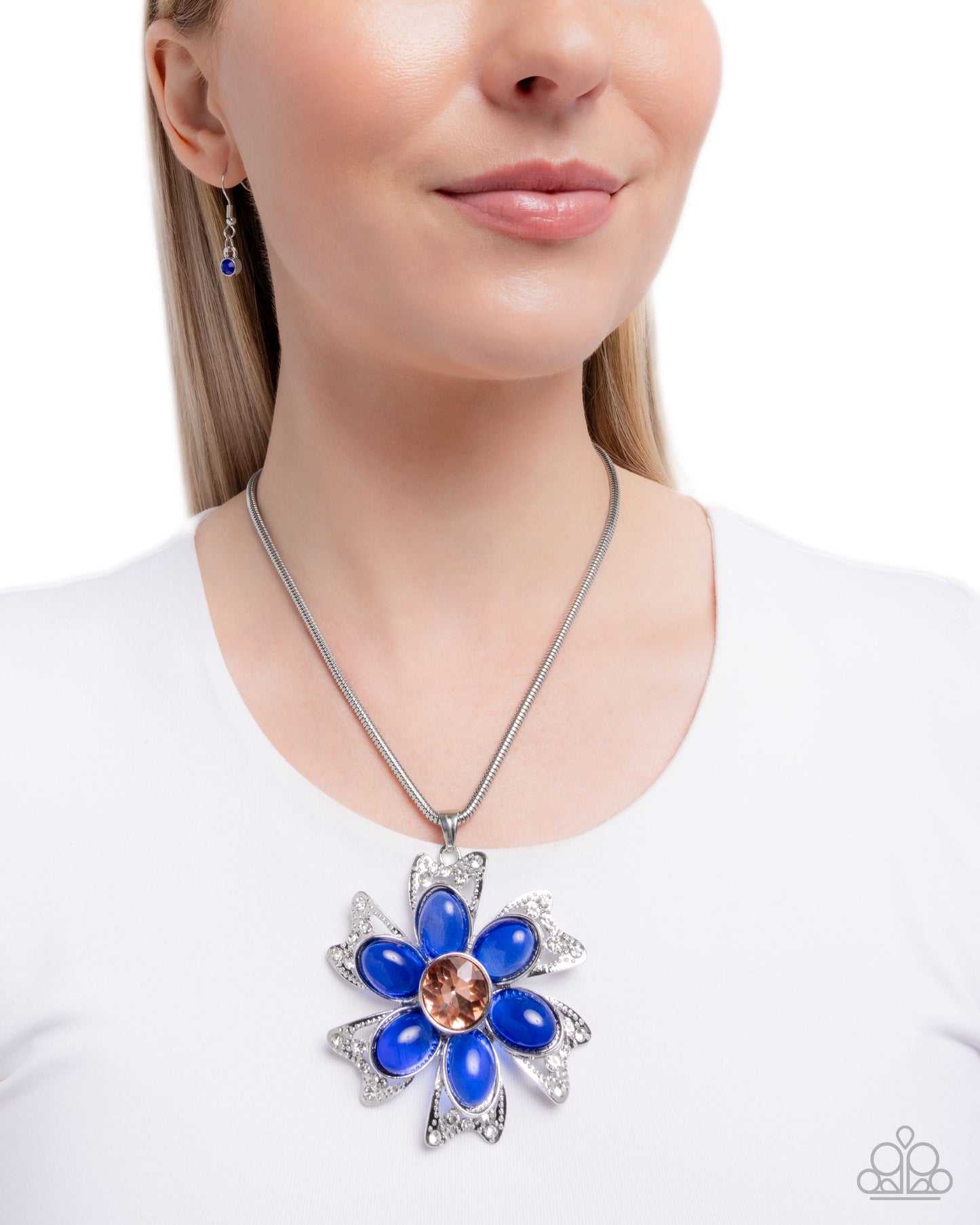 Floral Figurehead - Blue - Paparazzi Necklace