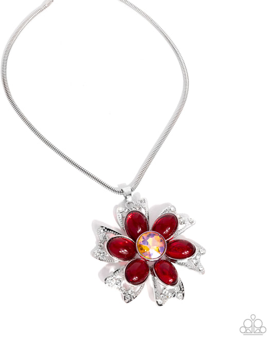 Floral Figurehead - Red - Paparazzi Necklace