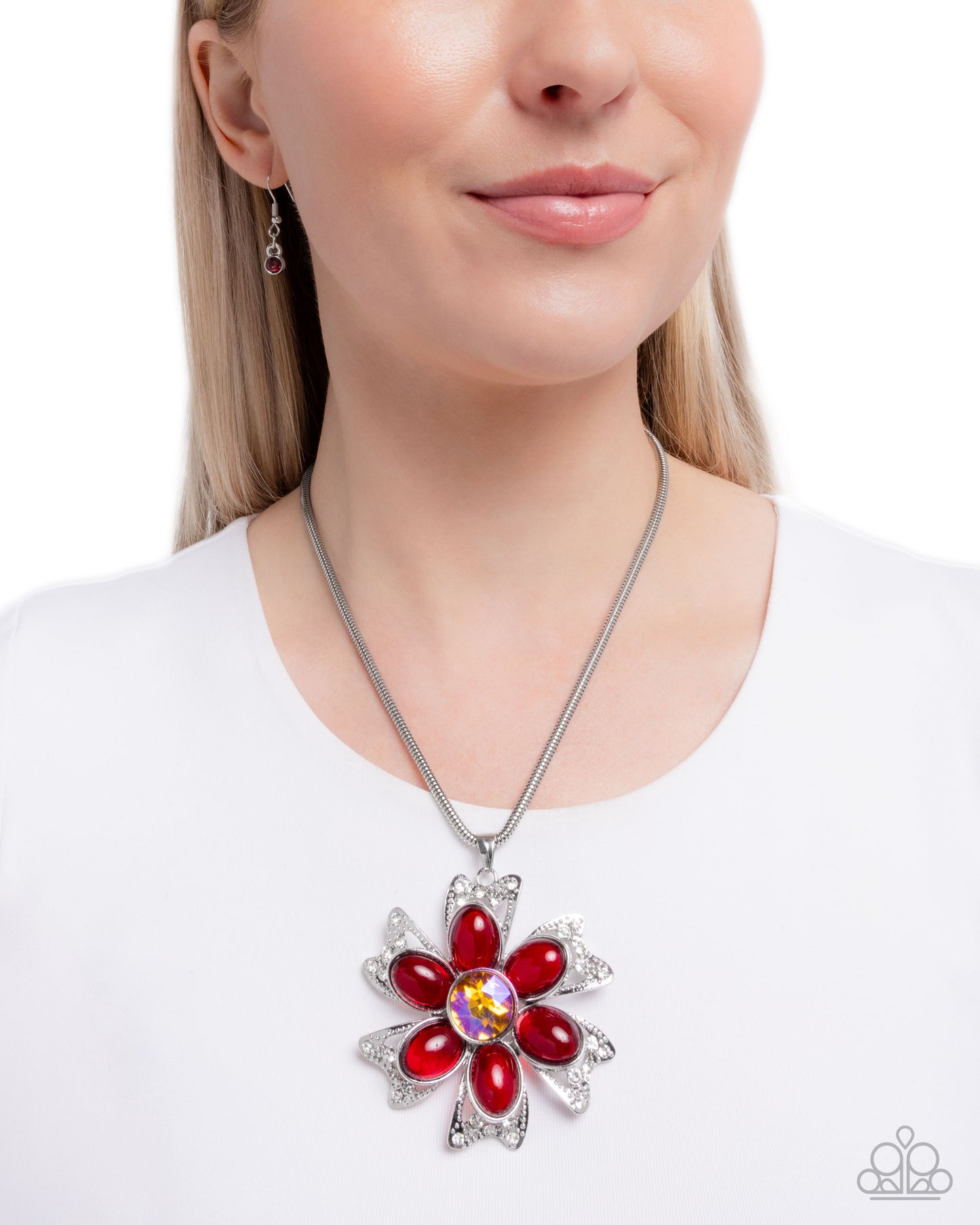 Floral Figurehead - Red - Paparazzi Necklace