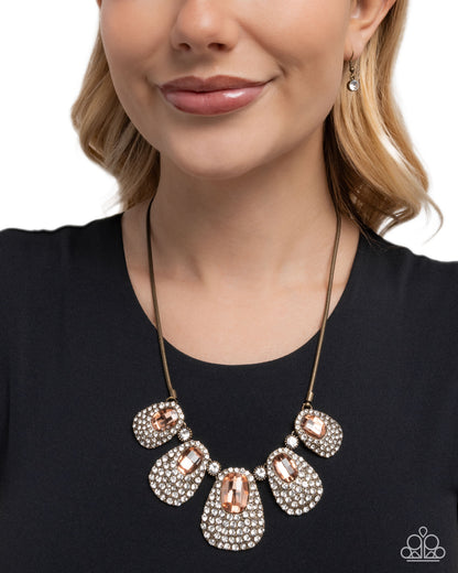 Oval Ovation - Brass - Paparazzi Necklace