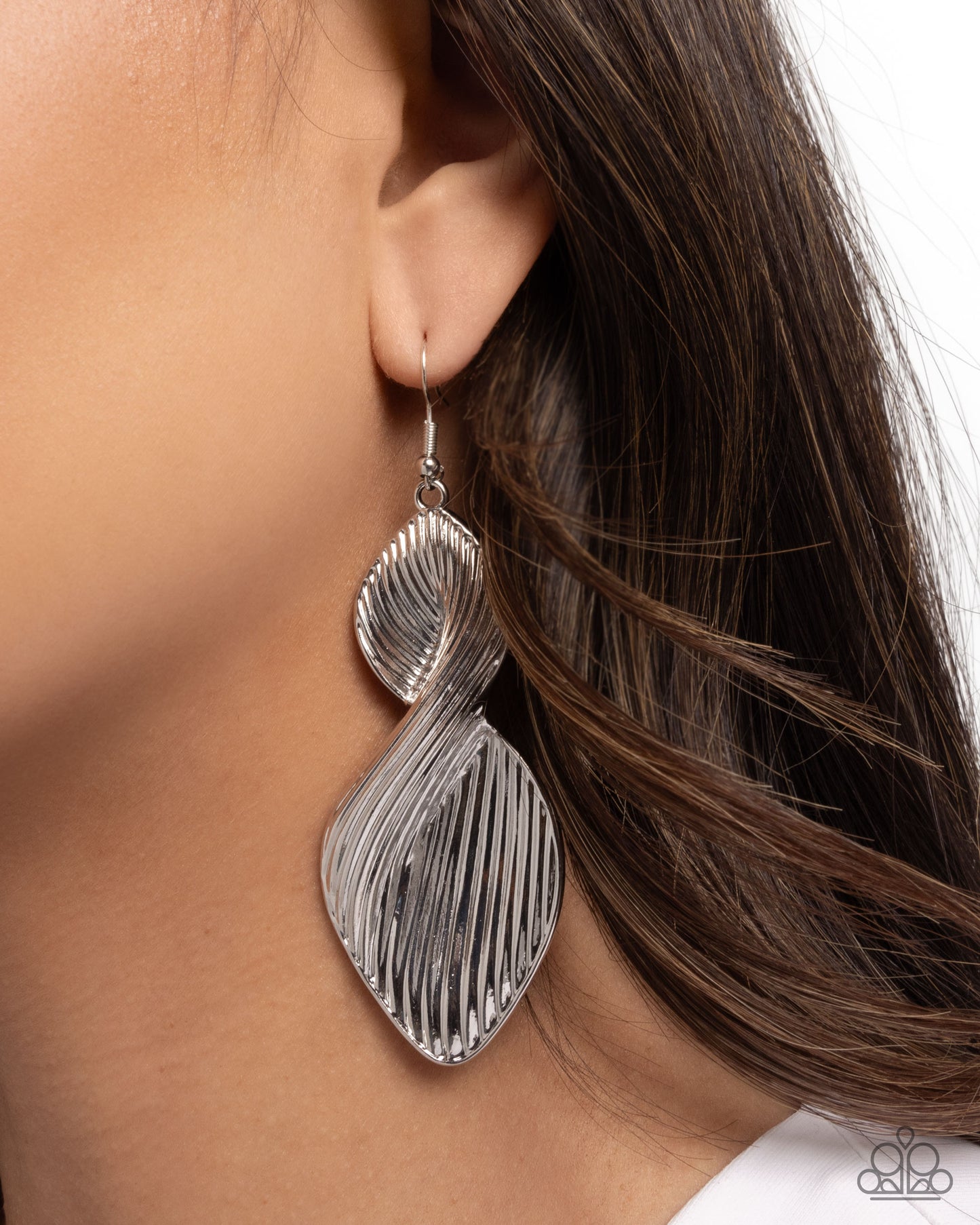 Skinny Spiral - Silver - Paparazzi Earrings