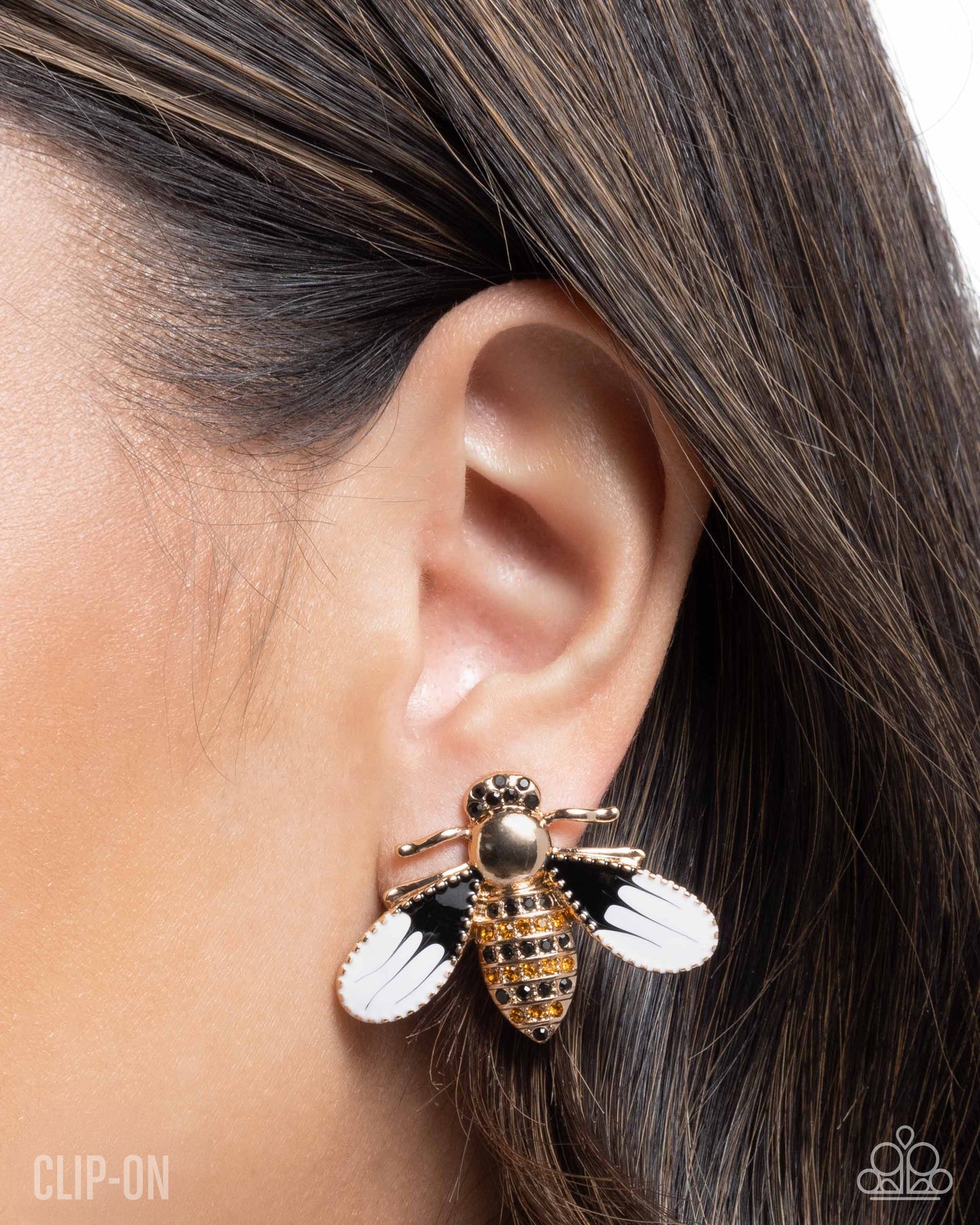 Blissful Bee - Gold - Paparazzi Clip On Earrings