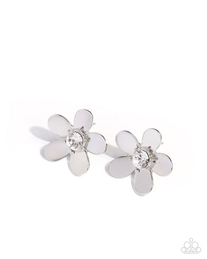Blooming Boutique - White -Paparazzi Earrings