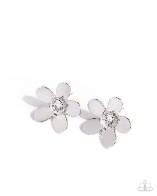 Blooming Boutique - White -Paparazzi Earrings