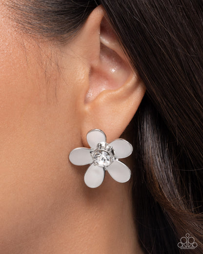Blooming Boutique - White -Paparazzi Earrings