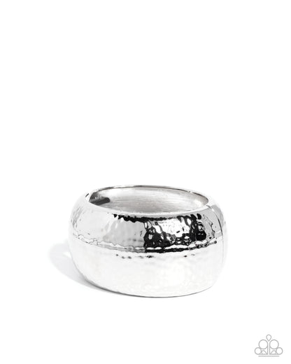 Hammered Hassle - Silver - Paparazzi Bracelet