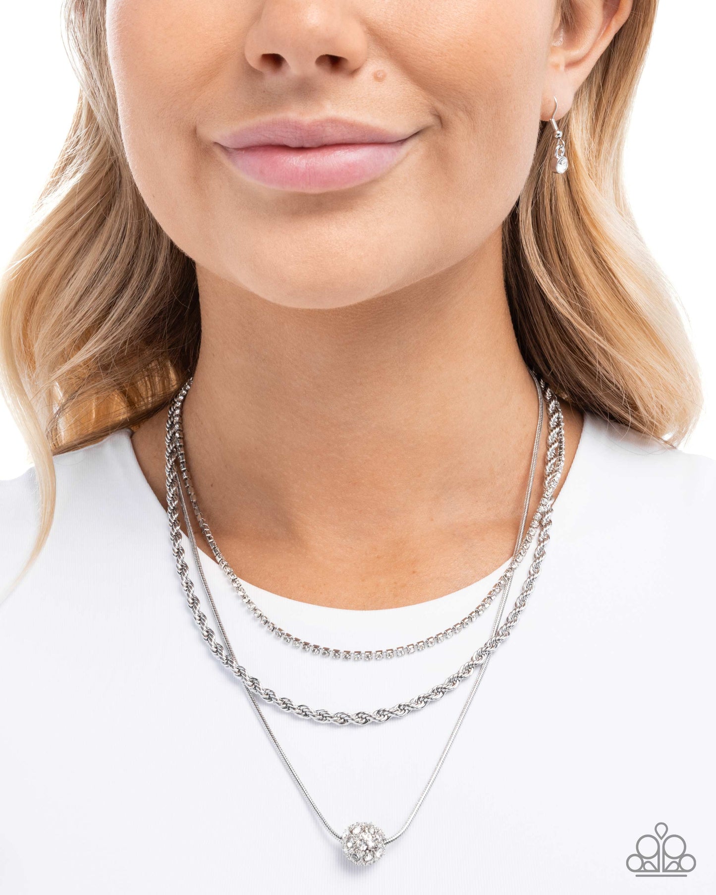 True Love Tiers - White - Paparazzi Necklace