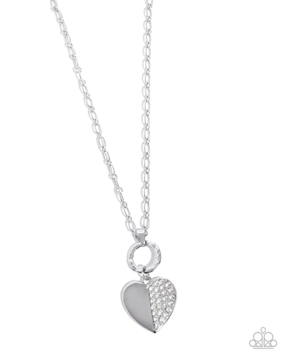Half-Hearted Hangout - White - Paparazzi Necklace