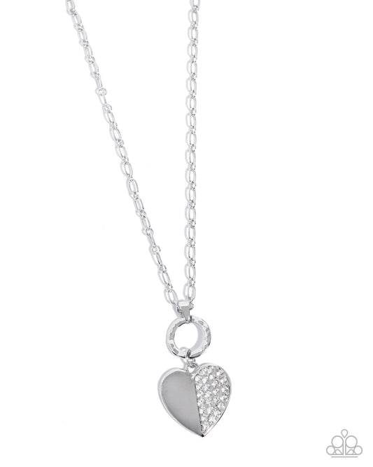 Half-Hearted Hangout - White - Paparazzi Necklace