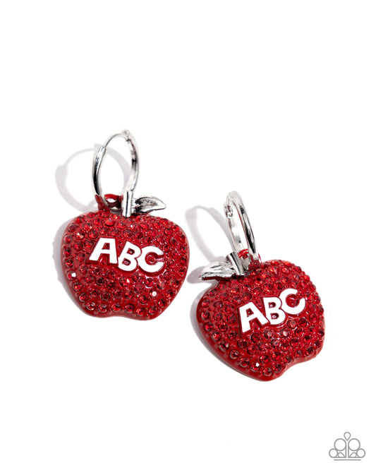 Adorable ABCs - Red - Paparazzi Earrings