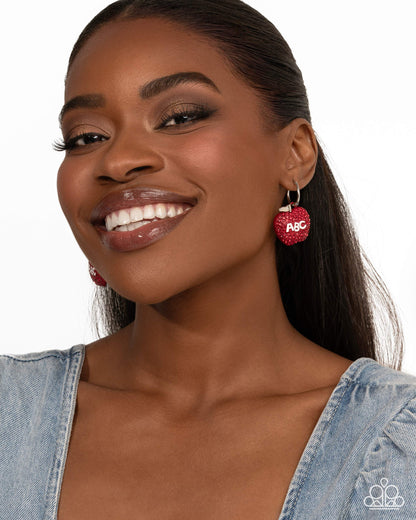 Adorable ABCs - Red - Paparazzi Earrings