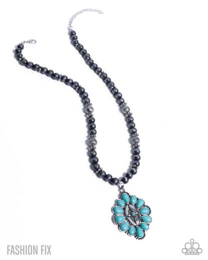 Traditional Tapestry - Blue - Paparazzi Necklace and Traditional Tailoring - Blue - Paparazzi  Bracelet
