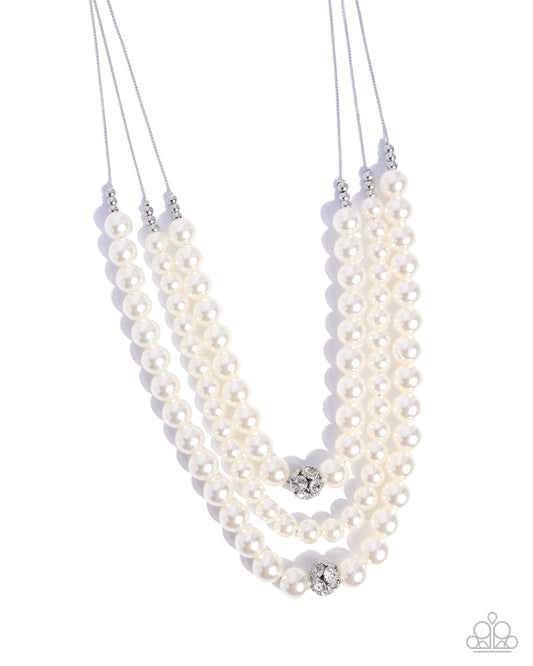 Polished Placing - White - Paparazzi Necklace