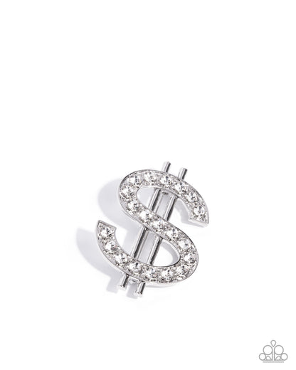 Raking in the Bling - White - Paparazzi Brooch