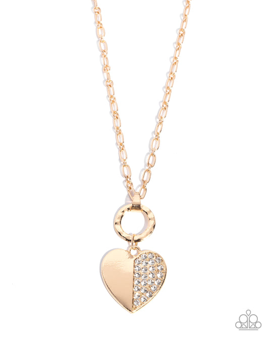 Half-Hearted Hangout - Gold - Paparazzi Necklace