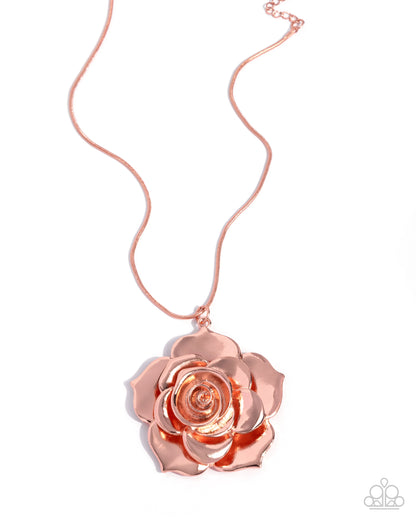 Restful Rose - Copper Necklace and Hammered Haul Copper Bracelet Set