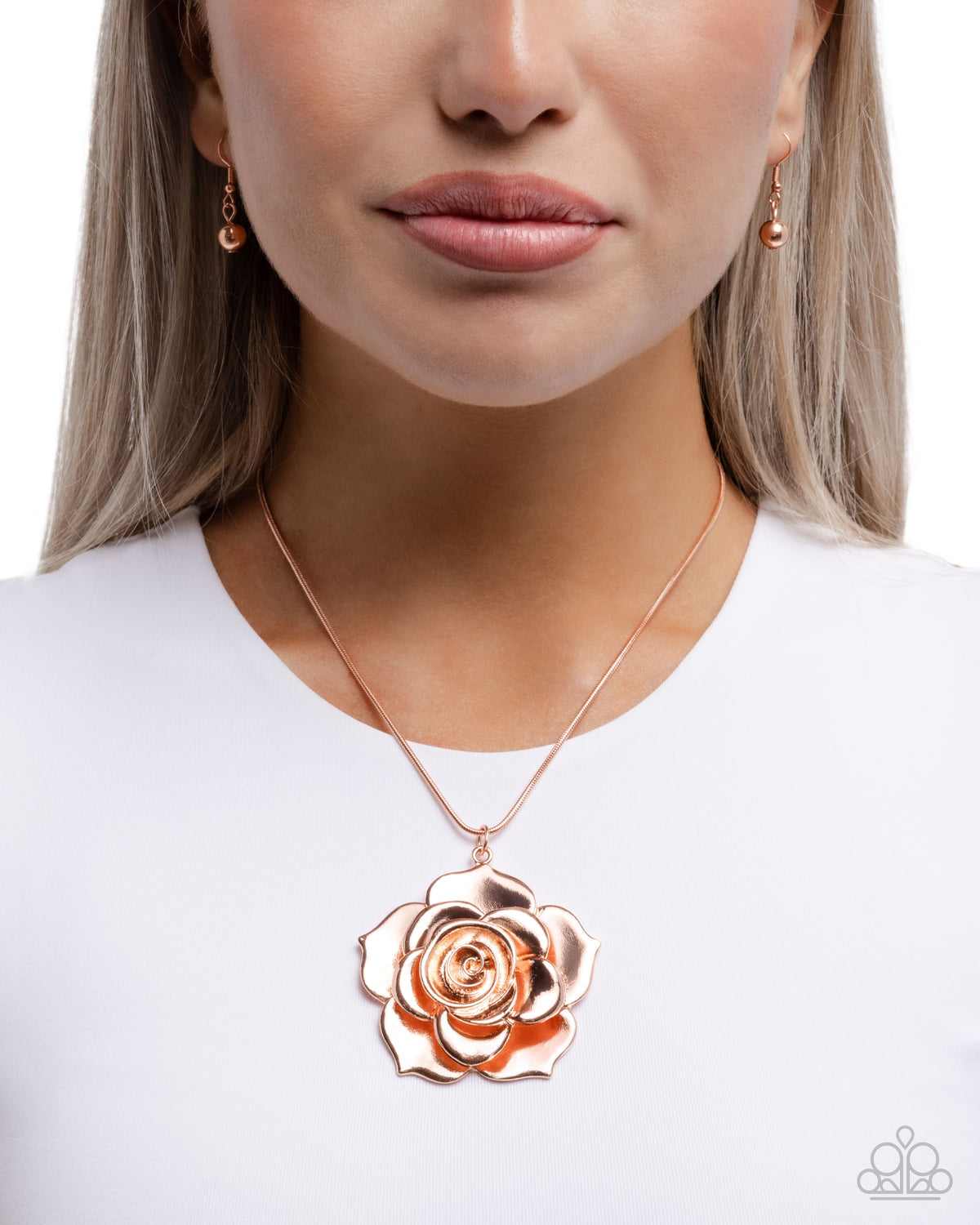 Restful Rose - Copper Necklace and Hammered Haul Copper Bracelet Set
