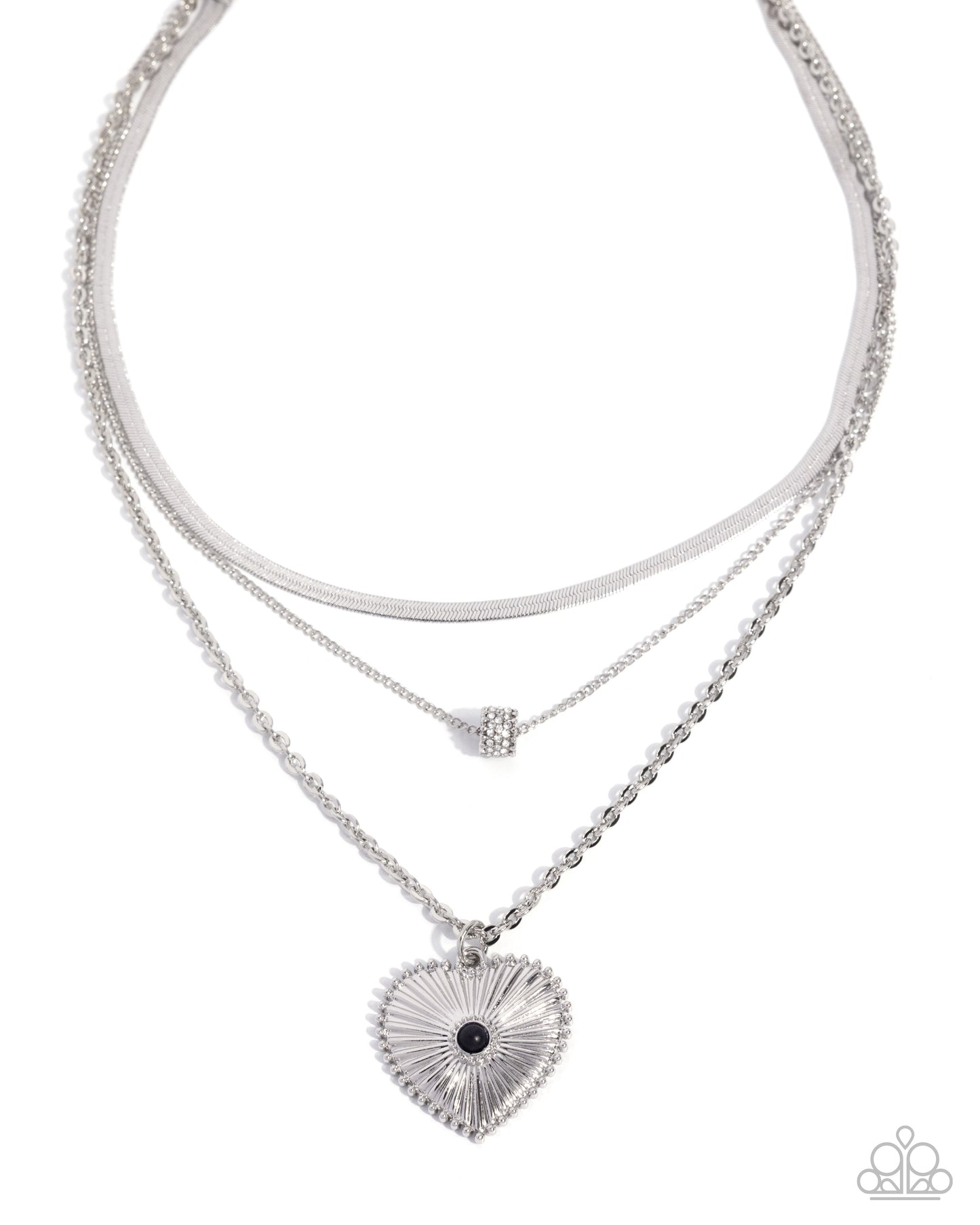 Love Letter Layers - Black - Paparazzi Heart Necklace