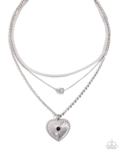 Love Letter Layers - Black - Paparazzi Heart Necklace