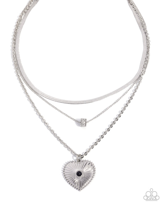 Love Letter Layers - Black - Paparazzi Heart Necklace