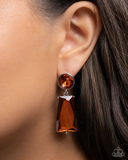 Carefree Character - Brown - Paparazzi Post Earrings