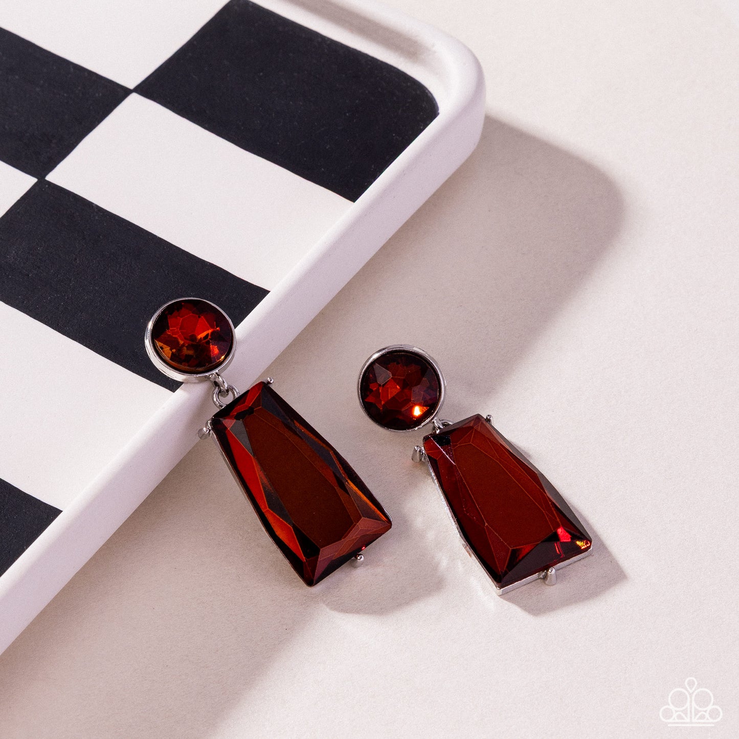 Carefree Character - Brown - Paparazzi Post Earrings