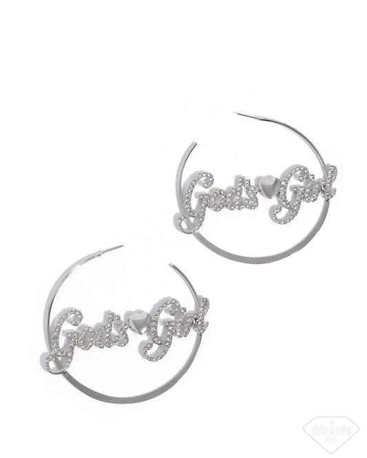Shine with Purpose - White - Paparazzi Earrings (Empire Diamond LOP)