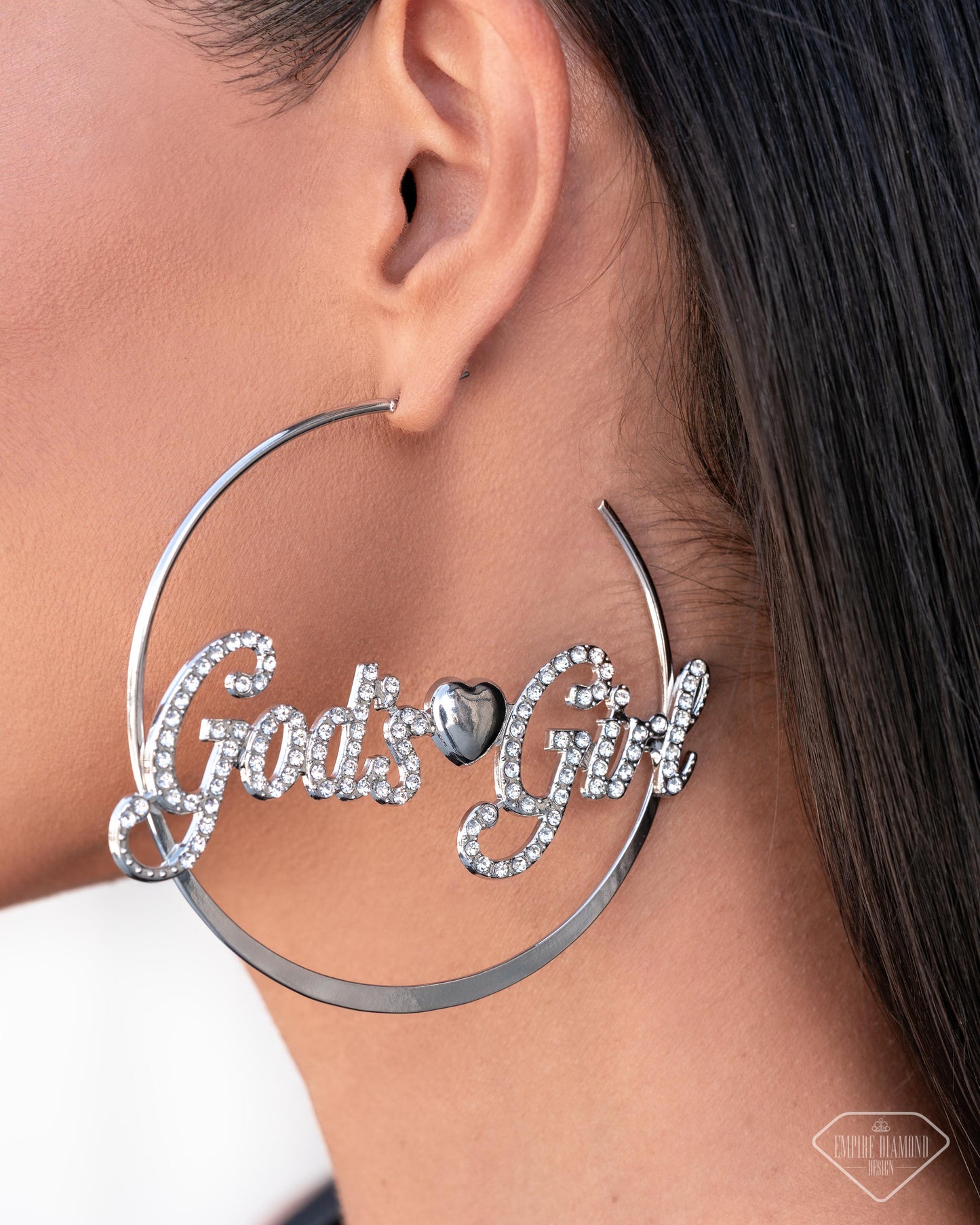 Shine with Purpose - White - Paparazzi Earrings (Empire Diamond LOP)