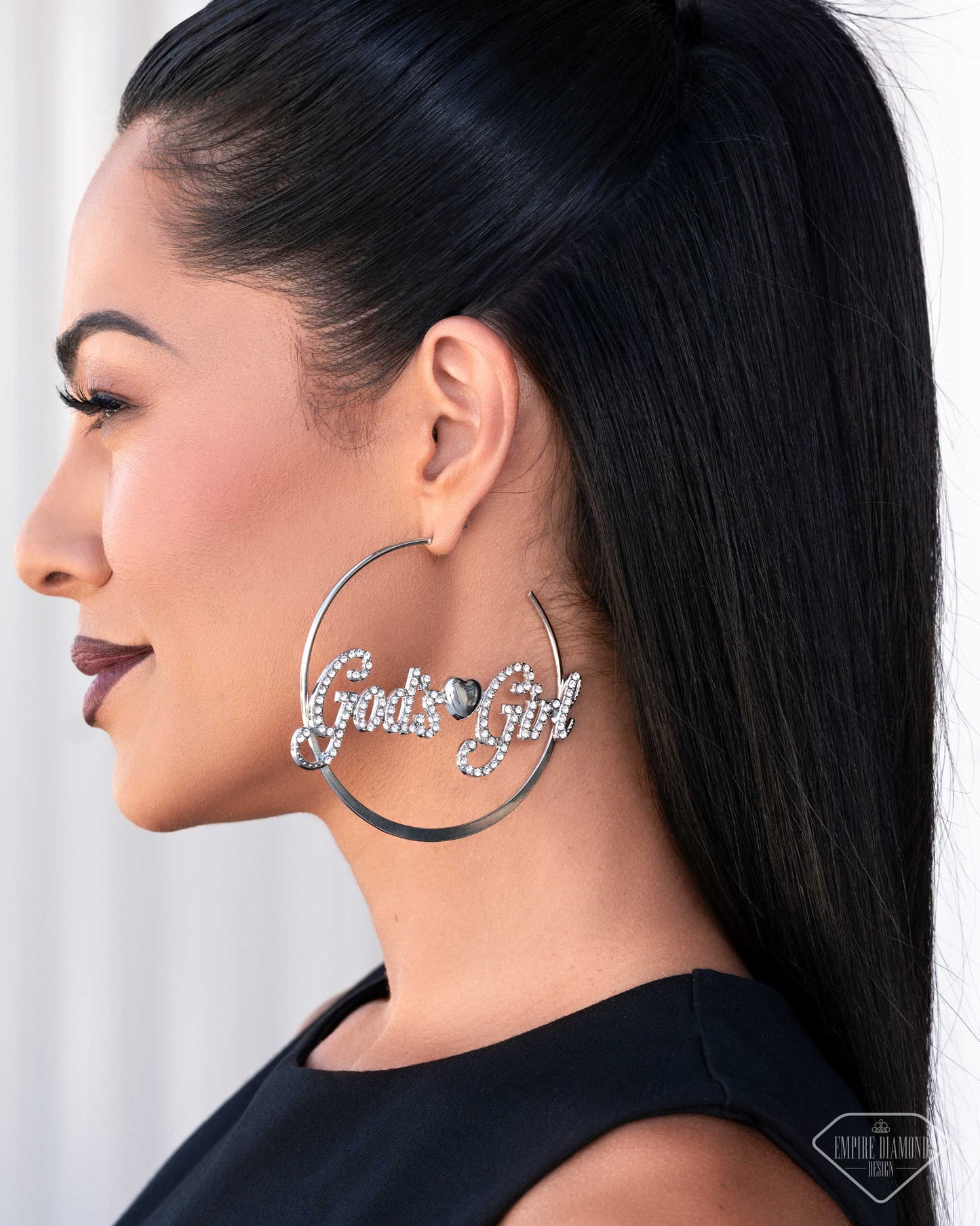 Shine with Purpose - White - Paparazzi Earrings (Empire Diamond LOP)