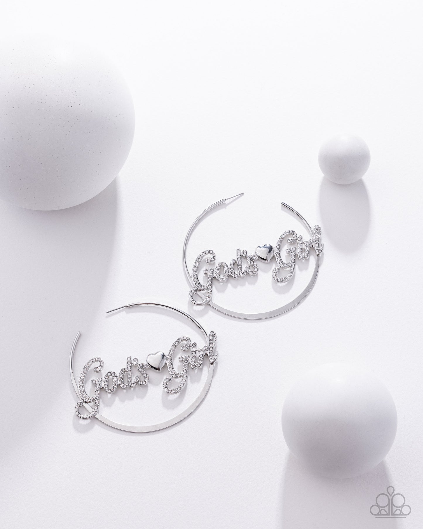 Shine with Purpose - White - Paparazzi Earrings (Empire Diamond LOP)