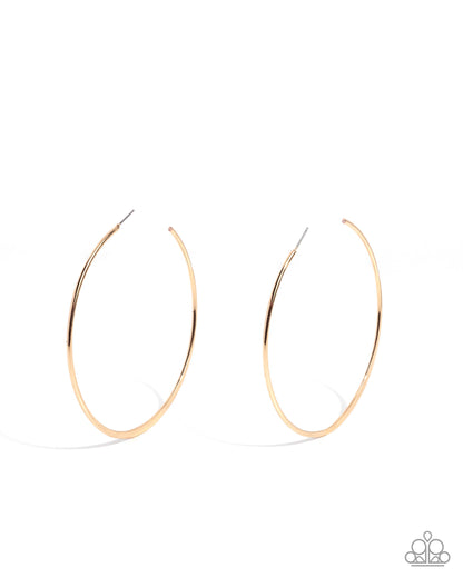 Coming Soon - Dare To Delight - Gold - Paparazzi Hoop Earrings