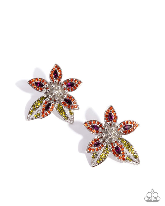Floral Fairness - Multi - Paparazzi Post Earrings