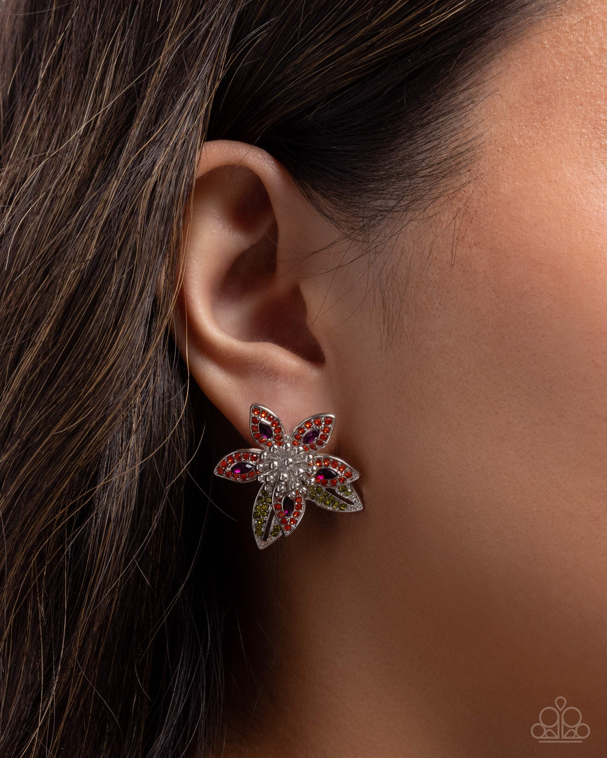 Floral Fairness - Multi - Paparazzi Post Earrings