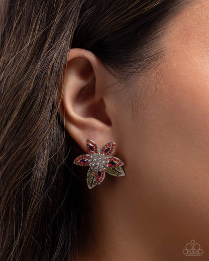 Floral Fairness - Multi - Paparazzi Post Earrings