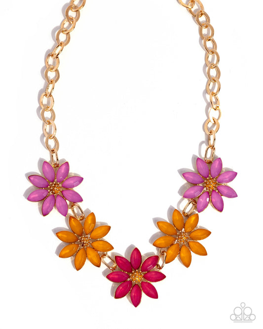 First Date Flowers - Multi - Paparazzi Floral Necklace