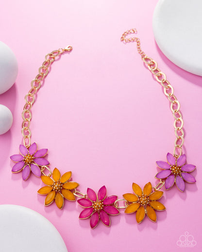 First Date Flowers - Multi - Paparazzi Floral Necklace