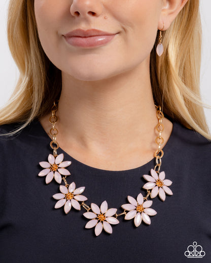 First Date Flowers - Pink - Paparazzi Necklace