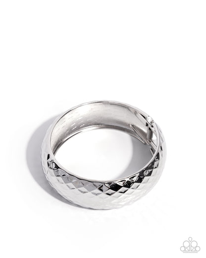Textured Transit - Silver - Paparazzi Bracelet