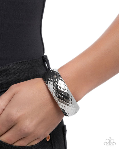 Textured Transit - Silver - Paparazzi Bracelet