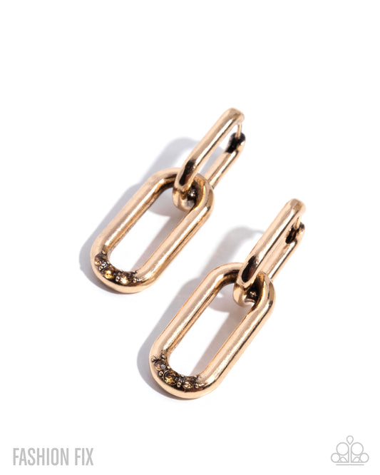 Lavish Links - Gold - Paparazzi Earrings